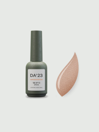 DA'23 COVER BASE BB #10, 14 ml - kamuflująca baza hybrydowa (mleczny beżowy nude z mikrobrokatem)