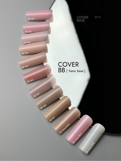 DA'23 COVER BASE BB #10, 15 ml - kamuflująca baza hybrydowa z mikrobrokatem (mleczny beżowy nude)