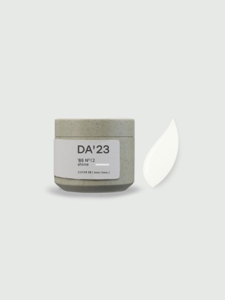 DA'23 COVER BASE BB #12, 15 ml - kamuflująca baza hybrydowa z mikrobrokatem (mleczny biały)