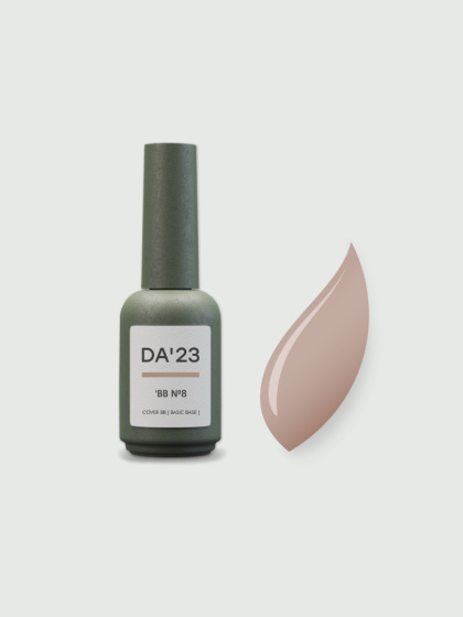 DA'23 COVER BASE BB #8, 14 ml - kamuflująca budująca baza hybrydowa (ciepły karmelowy nude)