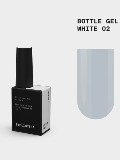 BIBLIOTEKA Bottle gel 02 White - biały żel do wzmocnienia paznokci, 10 ml