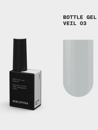 BIBLIOTEKA Bottle gel 03 Veil - mlecznobiały żel do wzmocnienia paznokci, 10 ml