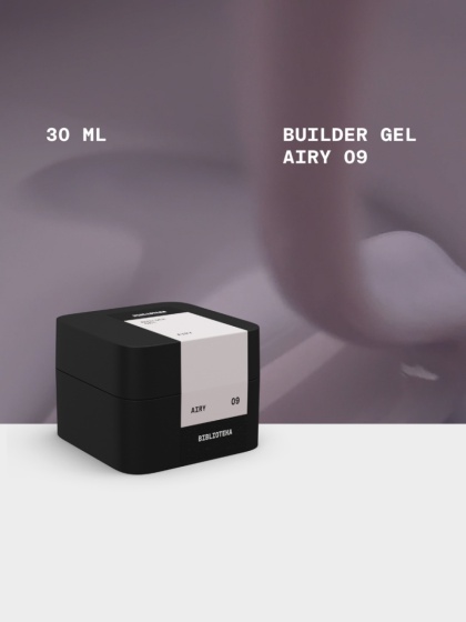 BIBLIOTEKA Builder gel 09 Airy - lawendowo-szary żel budujący, 30 ml