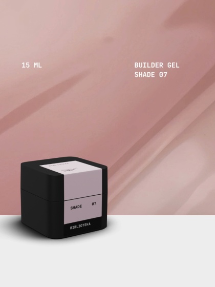 BIBLIOTEKA Builder gel 07 Shade - przygaszony różowy żel budujący, 15 ml