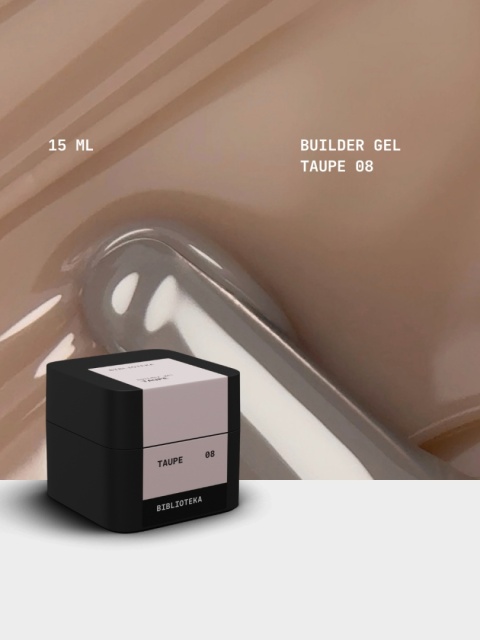 BIBLIOTEKA Builder gel 08 Taupe - jasnobeżowy żel budujący, 15 ml