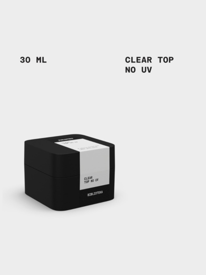 BIBLIOTEKA CLEAR TOP NO UV - błyszczący top bez lepkiej warstwy, bez filtrów UV, 30 ml