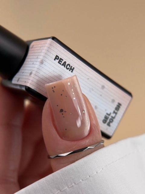 BIBLIOTEKA Cat Eye Gel Polish 19 Peach, 10 ml - brzoskwiniowy lakier hybrydowy z efektem „kociego oka"
