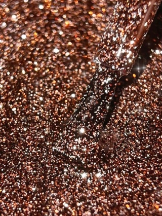BIBLIOTEKA Flash Gel Polish 06 Bronze, 10 ml - brązowy lakier hybrydowy z efektem flash