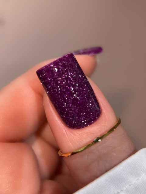 BIBLIOTEKA Flash Gel Polish 08 Amethyst Dust 10 ml - fioletowy lakier hybrydowy z efektem flash