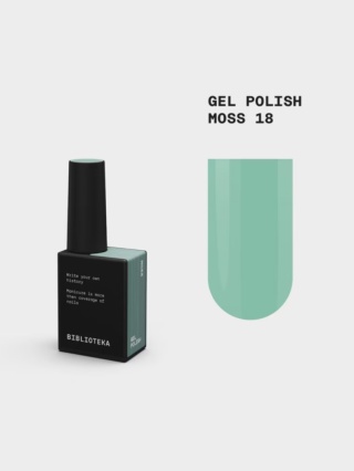 BIBLIOTEKA Gel Polish 18 Moss, 10 ml - lakier hybrydowy (zgaszona, szałwiowa zieleń)