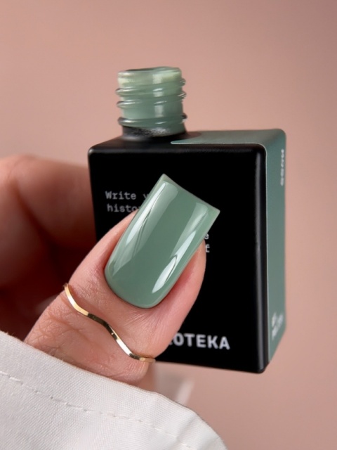 BIBLIOTEKA Gel Polish 18 Moss, 10 ml - lakier hybrydowy (zgaszona, szałwiowa zieleń)