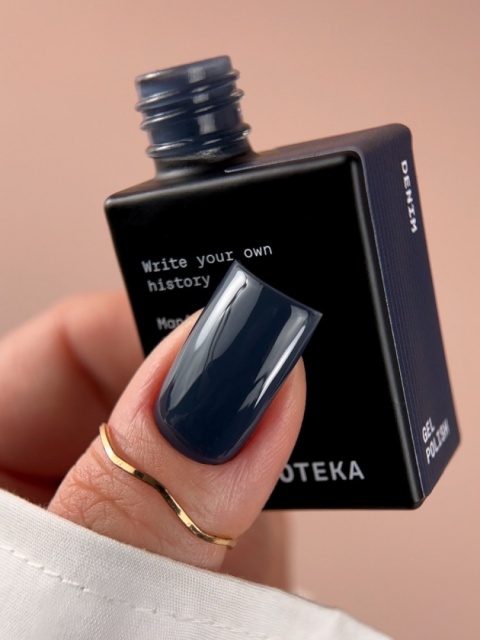 BIBLIOTEKA Gel Polish 20 Denim, 10 ml - lakier hybrydowy (ciemny, przydymiony granat)