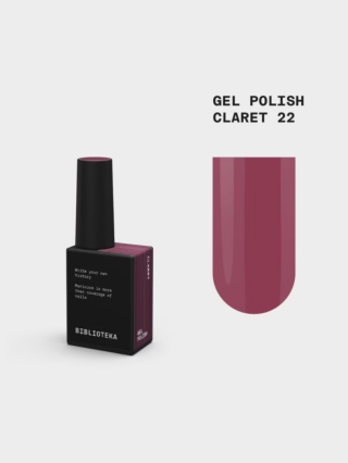 BIBLIOTEKA Gel Polish 22 Claret, 10 ml - lakier hybrydowy (głębokie, śliwkowe bordo)