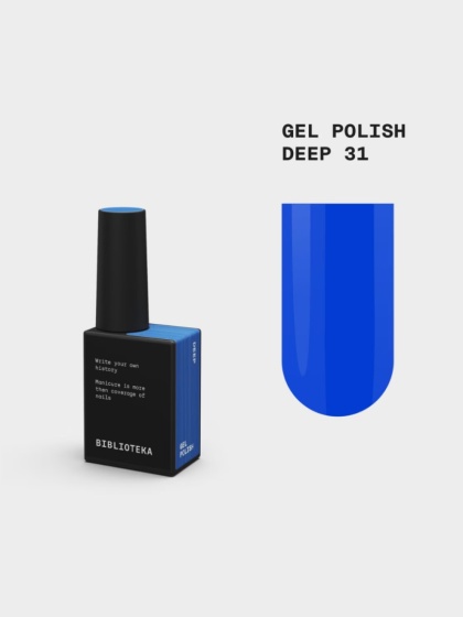 BIBLIOTEKA Gel Polish 31 Deep, 10 ml - lakier hybrydowy (intensywny, chabrowy niebieski)