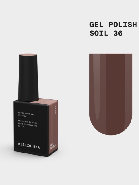 BIBLIOTEKA Gel Polish 36 Soil, 10 ml - lakier hybrydowy (ciepły brąz)