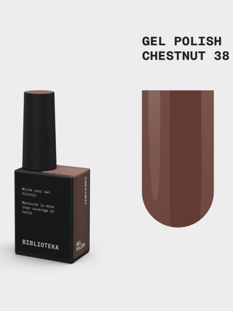 BIBLIOTEKA Gel Polish 38 Chestnut, 10 ml - lakier hybrydowy (ciemny ciepły brąz)