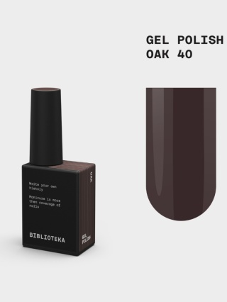 BIBLIOTEKA Gel Polish 40 Oak, 10 ml - lakier hybrydowy (ciemny brąz)