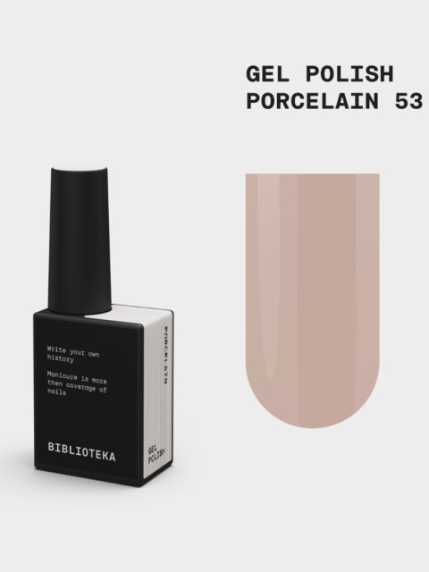 BIBLIOTEKA Gel Polish 53 Porcelain, 10 ml - lakier hybrydowy (kremowy beż)