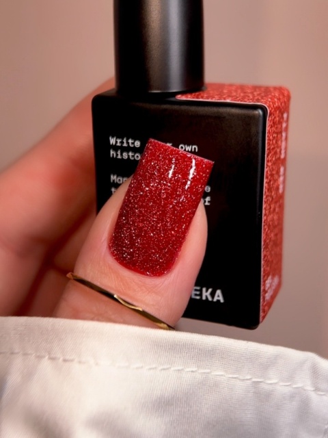 BIBLIOTEKA Gel Polish Flash Red, 10 ml - lakier hybrydowy (czerwień z efektem odblaskowym)