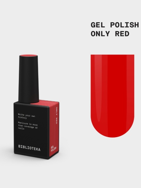 BIBLIOTEKA Gel Polish Only Red, 10 ml - lakier hybrydowy (klasyczna czerwień)