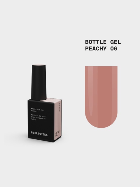BIBLIOTEKA Bottle gel 06 Peachy - brzoskwiniowy żel do wzmocnienia paznokci, 10 ml
