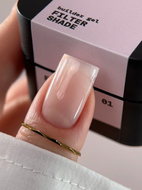 BIBLIOTEKA Builder gel 01 Shade Filter - półprzezroczysty przygaszony różowy żel budujący, 30 ml