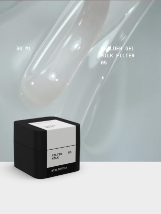 BIBLIOTEKA Builder gel 05 Milk Filter - półprzezroczysty mleczny żel budujący, 30 ml
