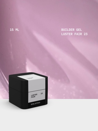 BIBLIOTEKA Builder gel 23 Fair Luster - mlecznoróżowy żel budujący z delikatnymi drobinkami, 15 ml