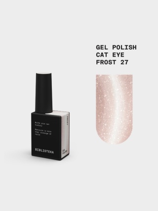 BIBLIOTEKA Cat Eye Gel Polish 27 Frost, 10 ml - różowo-beżowy lakier hybrydowy z efektem „kociego oka"