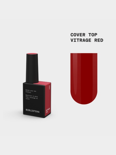 BIBLIOTEKA Cover Top Vitrage Red - czerwony top hybrydowy bez warstwy dyspersyjnej, 10 ml