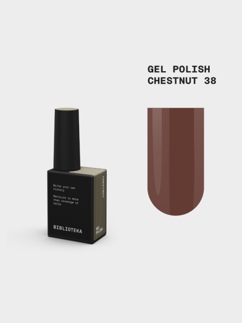 BIBLIOTEKA Gel Polish 38 Chestnut, 10 ml - lakier hybrydowy (ciemny ciepły brąz)