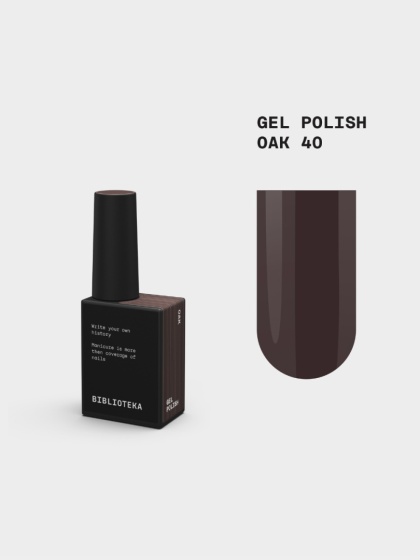 BIBLIOTEKA Gel Polish 40 Oak, 10 ml - lakier hybrydowy (ciemny brąz)