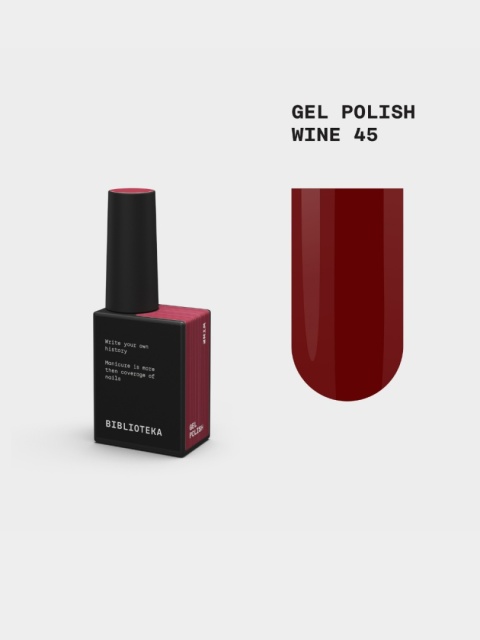 BIBLIOTEKA Gel Polish 45 Wine, 10 ml - lakier hybrydowy (winna czerwień)