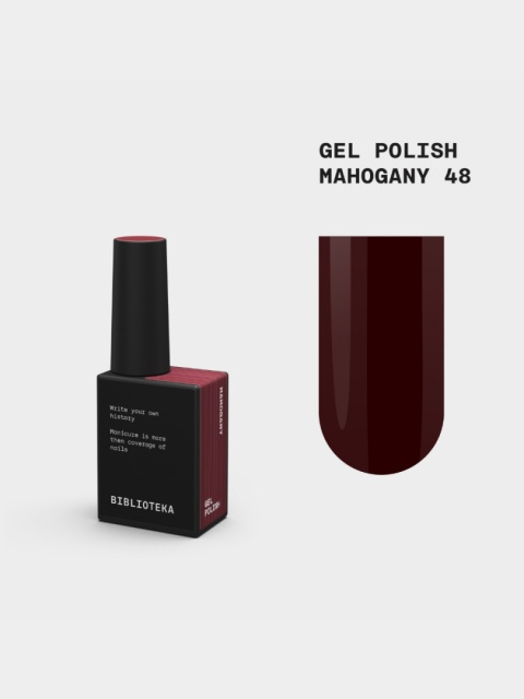 BIBLIOTEKA Gel Polish 48 Mahogany, 10 ml - lakier hybrydowy (czerwień z czekoladowym podtonem)