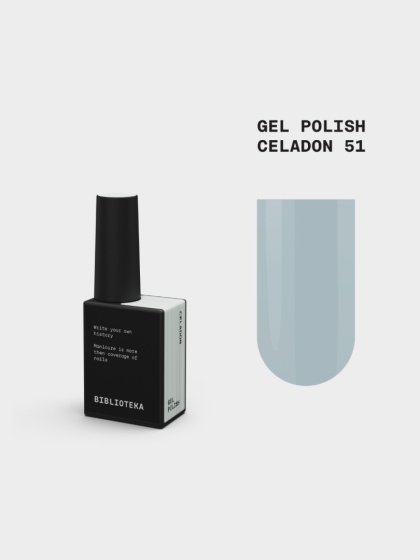 BIBLIOTEKA Gel Polish 51 Celadon, 10 ml - lakier hybrydowy (jasna mięta)