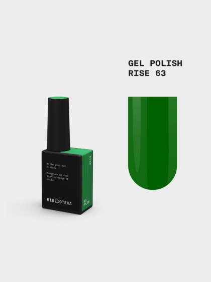 BIBLIOTEKA Gel Polish 63 Rise, 10 ml - lakier hybrydowy (zielony)