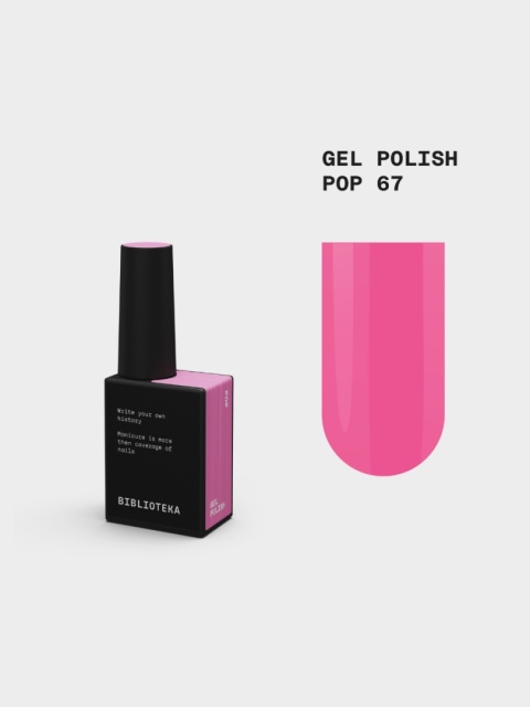 BIBLIOTEKA Gel Polish 67 Pop, 10 ml - lakier hybrydowy (jaskraworóżowy)