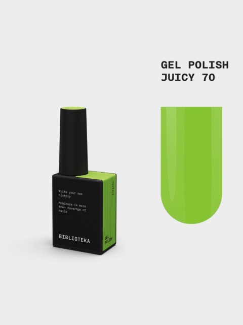 BIBLIOTEKA Gel Polish 70 Juicy, 10 ml - lakier hybrydowy (jaskrawozielony)