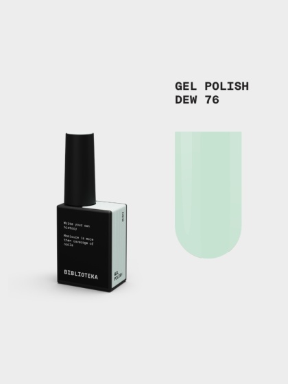 BIBLIOTEKA Gel Polish 76 Dew, 10 ml - lakier hybrydowy (pastelowa miętowa zieleń)