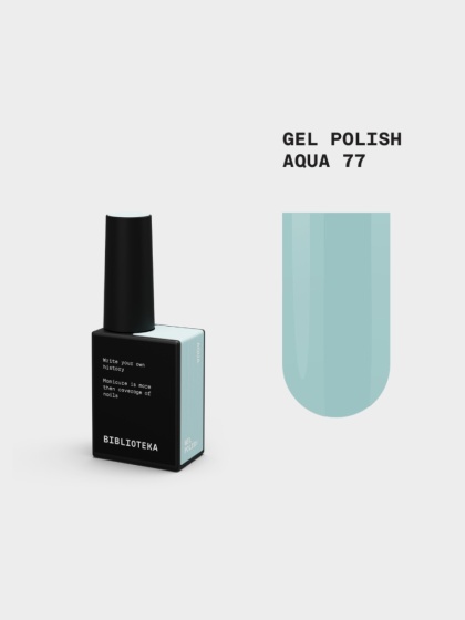 BIBLIOTEKA Gel Polish 77 Aqua, 10 ml - lakier hybrydowy (rozbielony turkus)