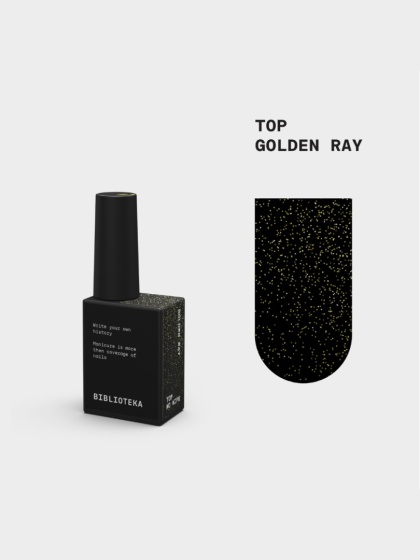 BIBLIOTEKA Golden Ray Top - top z delikatną złotą drobinką, 10 ml