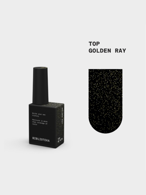 BIBLIOTEKA Golden Ray Top - top z delikatną złotą drobinką, 10 ml