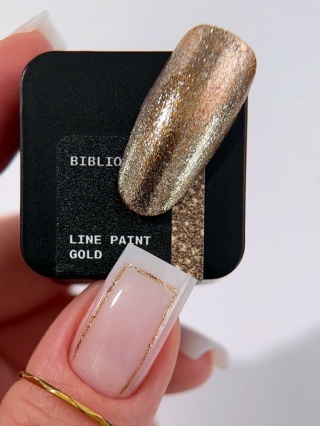 BIBLIOTEKA Line Paint Gold No Wipe - złota farbka do zdobień z drobinkami, 5 ml