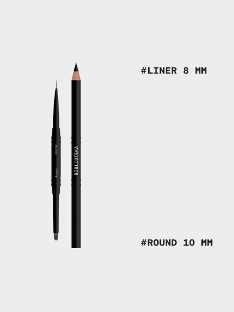 BIBLIOTEKA Pędzelek dwustronny #liner & #round - dwustronny pędzelek do żelu i cienkich linii